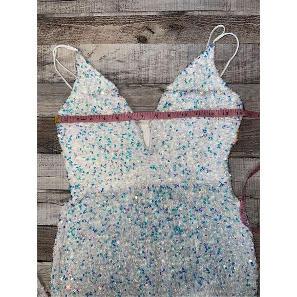 Lucy In The Sky Whitney Sequin Maxi Colorful Bridal Prom Dress | Size Medium - Picture 6 of 10